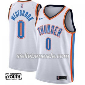 Kinder NBA Oklahoma City Thunder Trikot Russell Westbrook 0 Nike 2017-18 Weiß Swingman